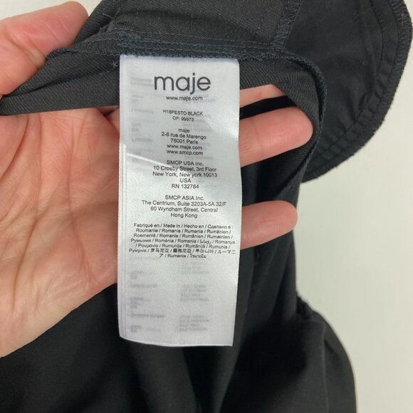 Nwt Maje Paris Jumpsuit Cold Shoulder Size 34 or XS Black Pockets Minimalist New - Picture 10 of 14